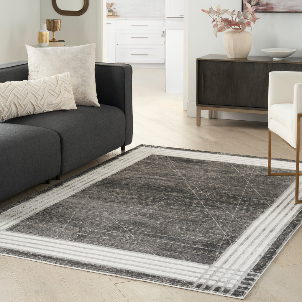 nourison desire dsr01 charcoal silver rug