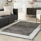 nourison desire dsr01 charcoal silver rug