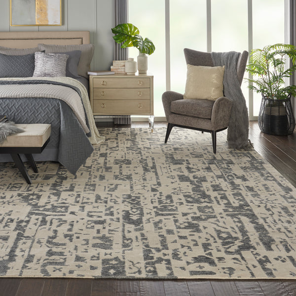 nourison silk shadows sha19 ivory grey rug