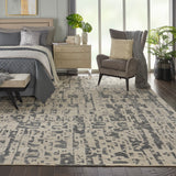 nourison silk shadows sha19 ivory grey rug