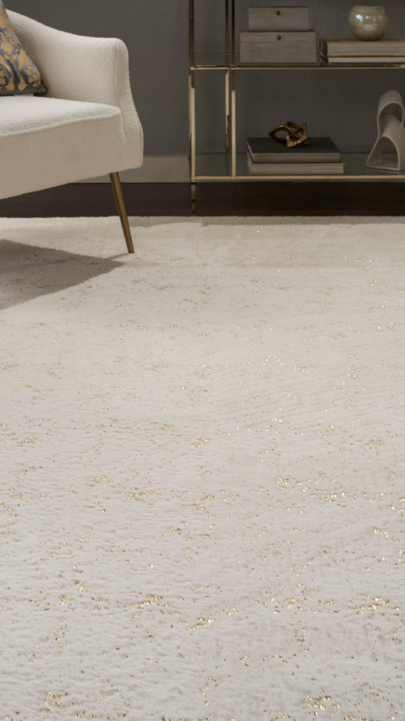 nourison cozy shimmer csh01 ivory gold rug