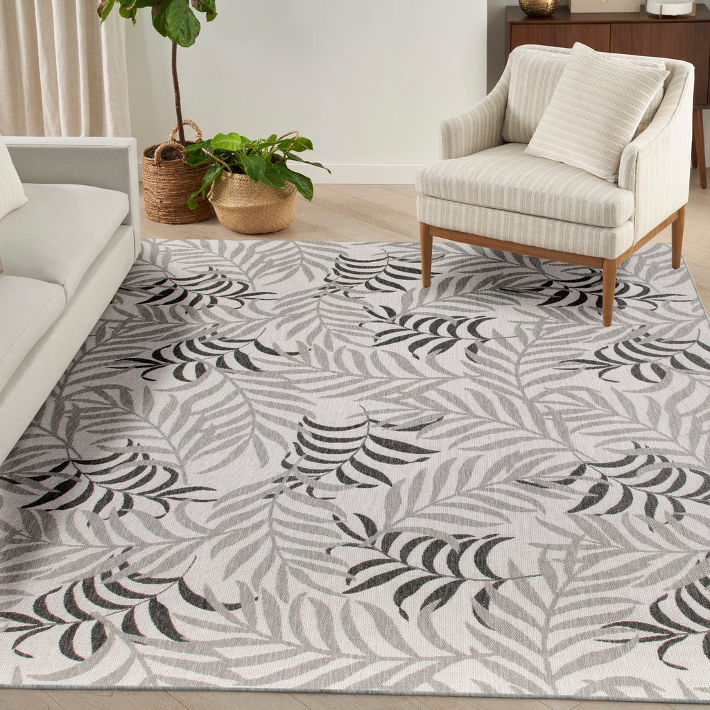 nourison garden oasis goa01 grey rug