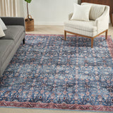 nourison grand washables grw06 blue brick rug