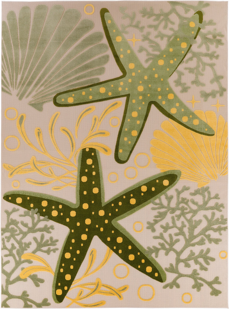 nourison aloha alh24 green yellow rug