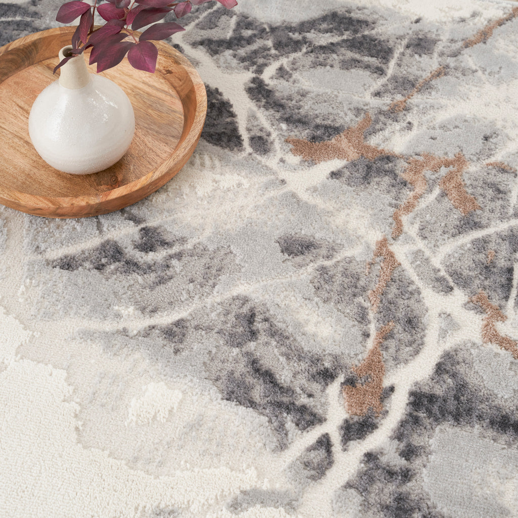 nourison elation etn13 ivory grey rug