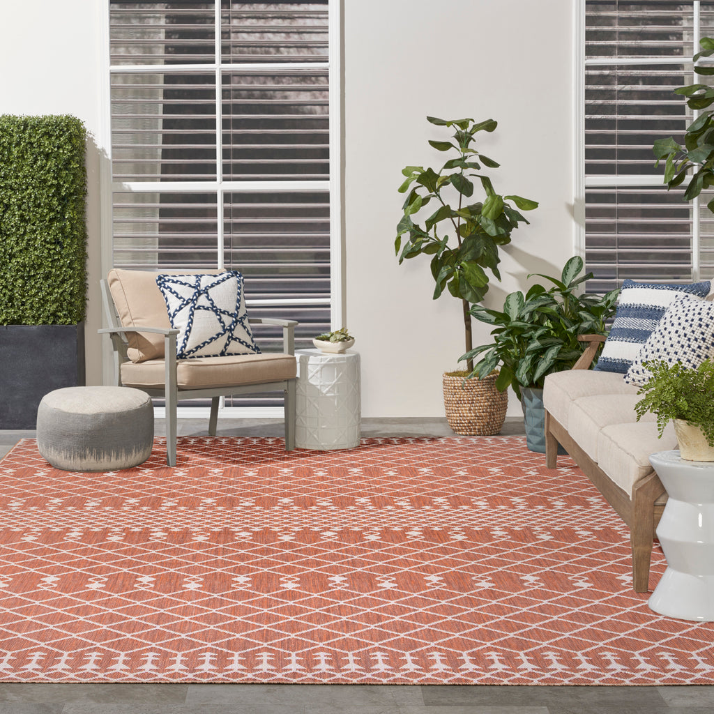 nourison positano pos02 terracotta rug