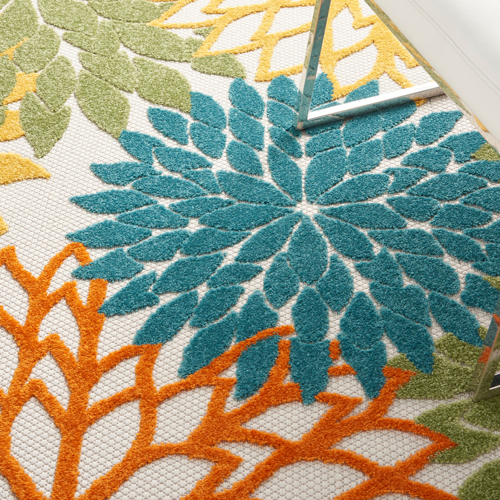 nourison aloha alh05 turquoise multicolor rug