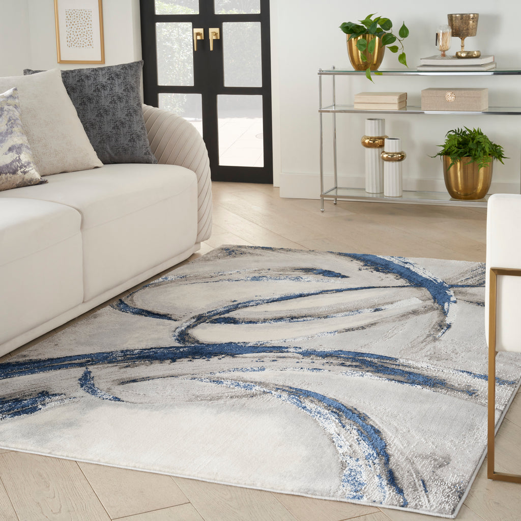 nourison brushstrokes bsk02 grey navy rug