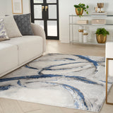 nourison brushstrokes bsk02 grey navy rug