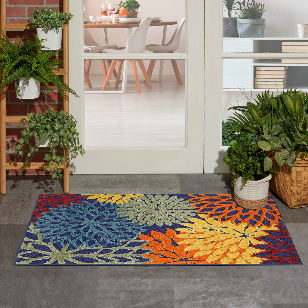nourison aloha alh05 navy multicolor rug
