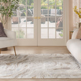 nourison glitz glz22 grey gold rug