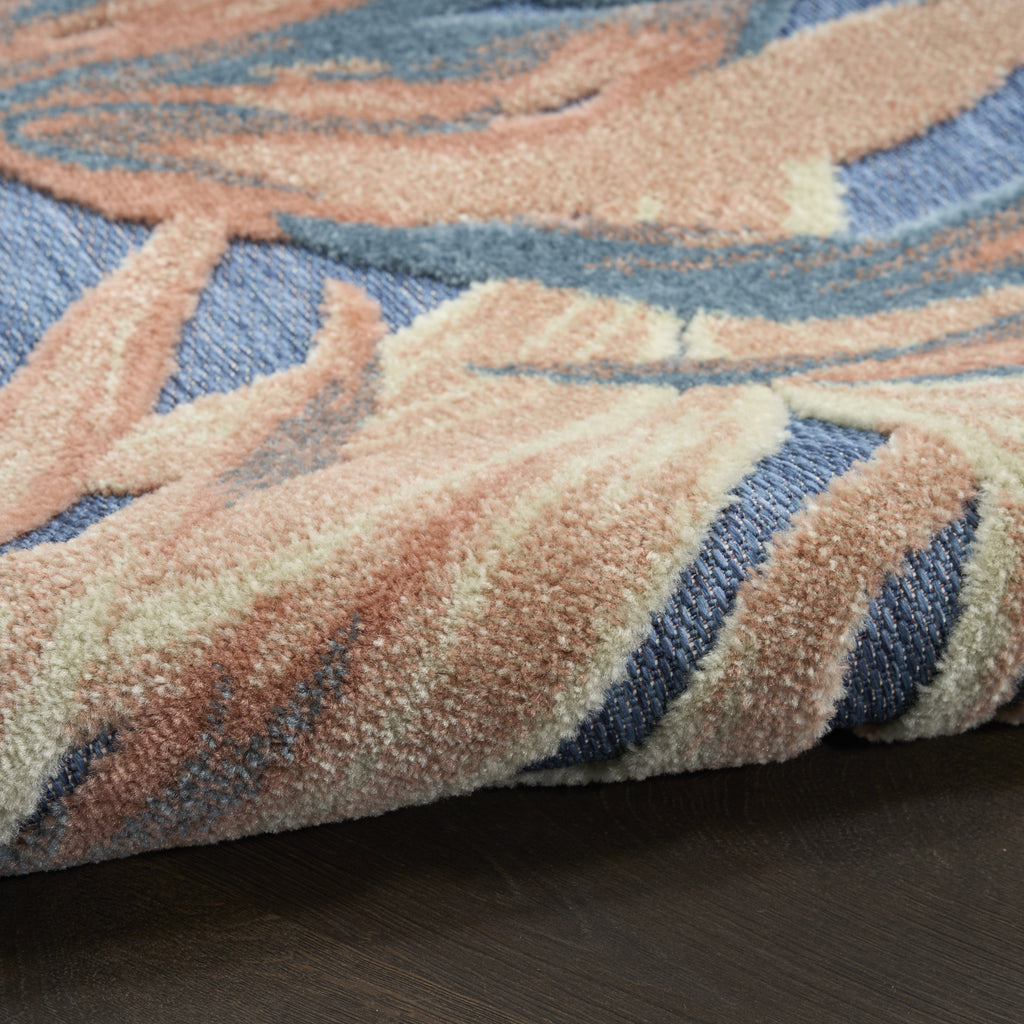 nourison aloha alh43 blue rose rug