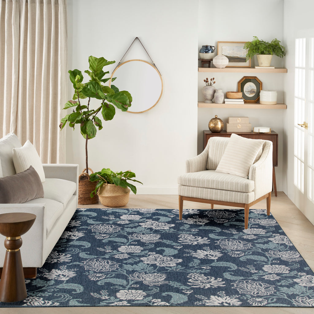 nourison garden oasis goa03 navy rug
