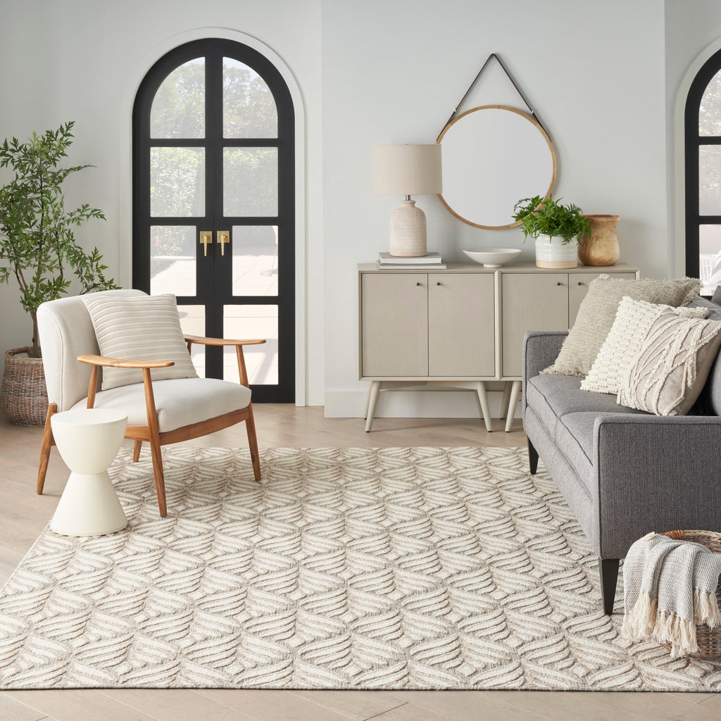 nourison aloha alh35 ivory grey rug