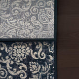 dynamic ancient garden 57162 3696 steel blue rug