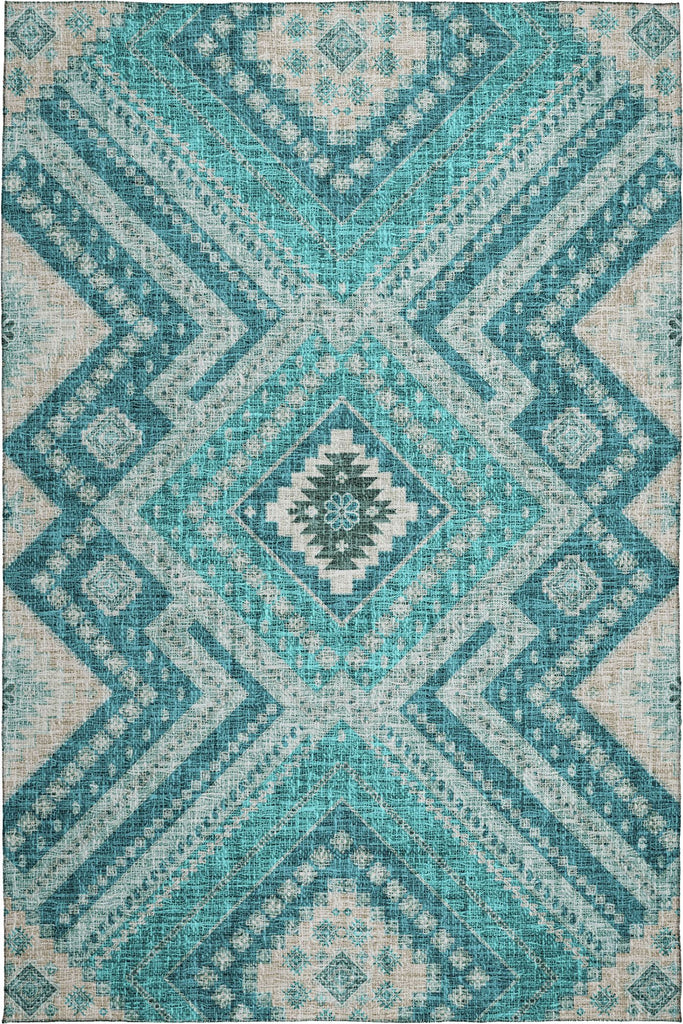 dalyn portico po5 teal rug