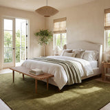 dash albert gania da2533 green loom knotted wool rug