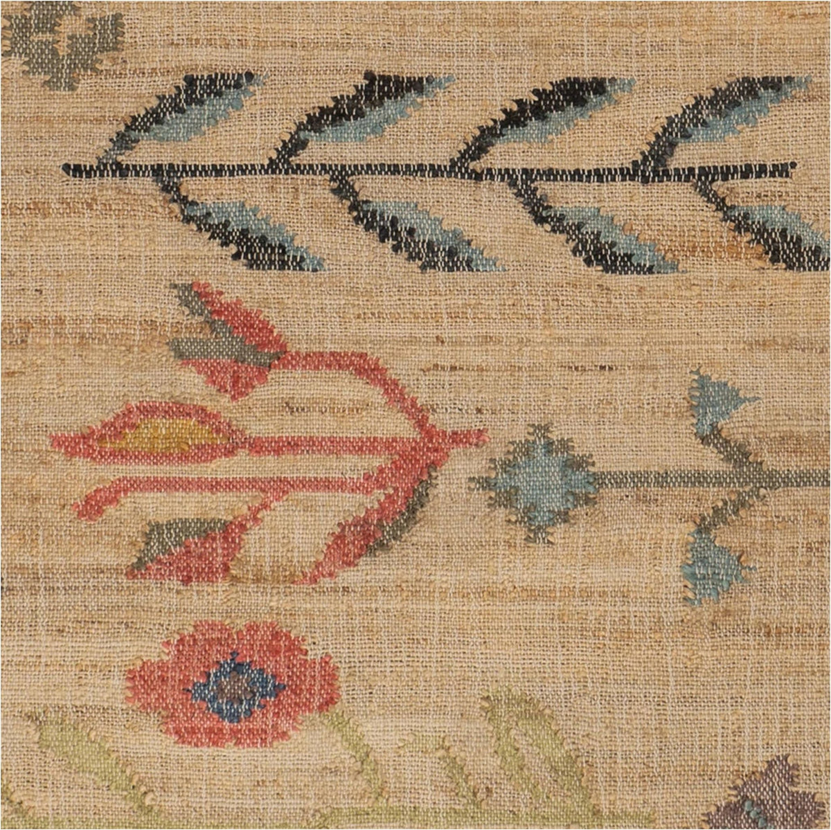 dash albert folk floral kilim da2293 natural woven flatwoven jute sisal rug