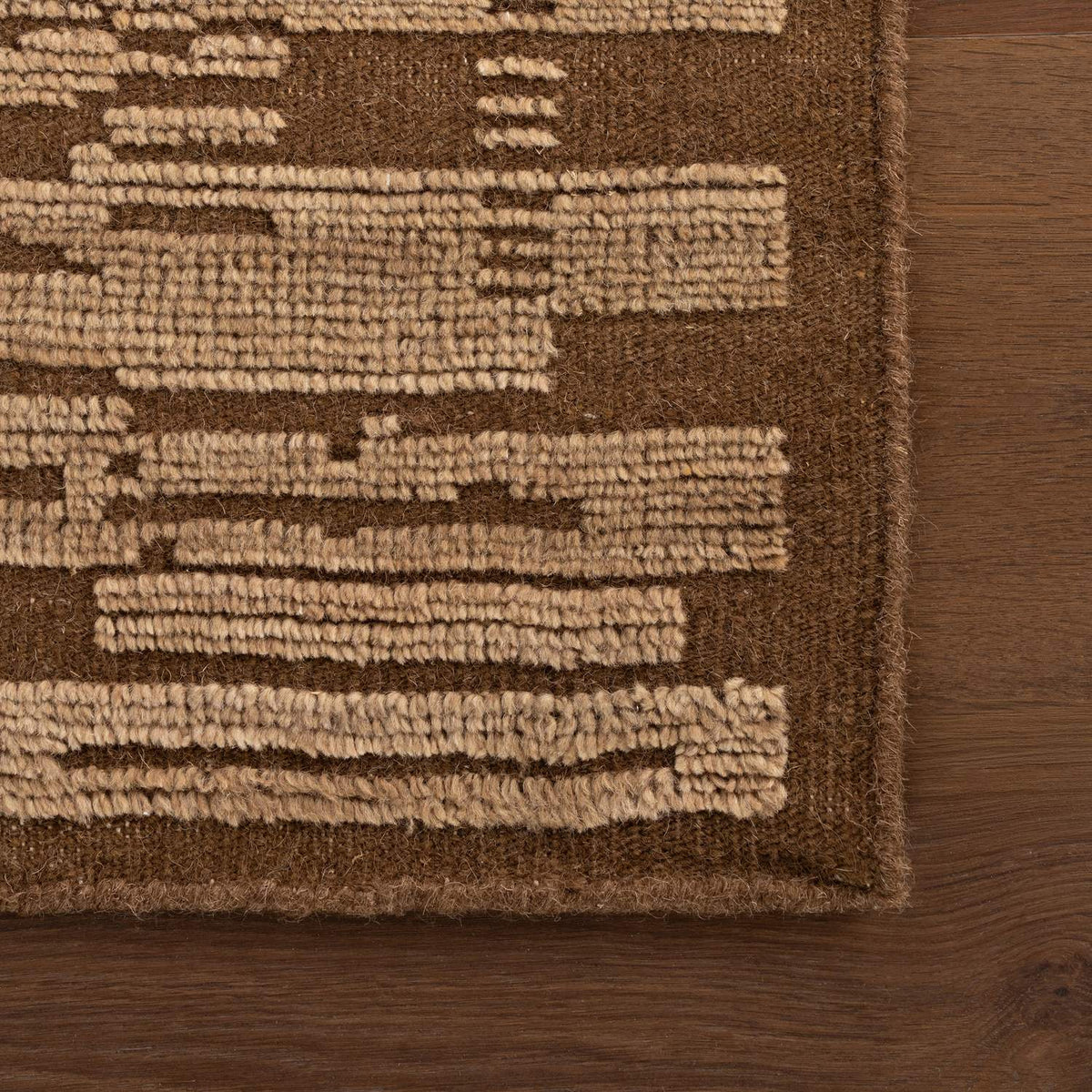 dash albert jex da2553 brown hand knotted wool rug