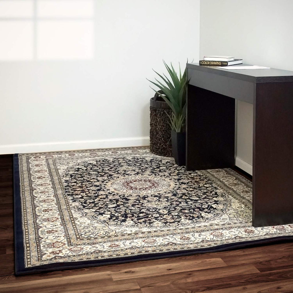 dynamic rugs ancient garden 57119 3434 blue rug