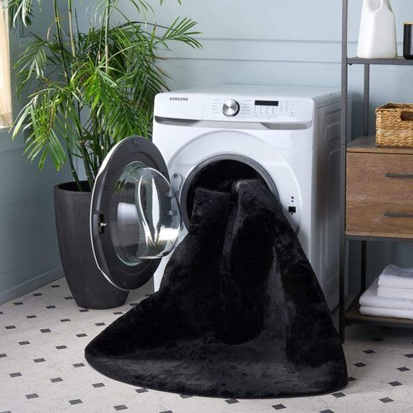safavieh clearance faux rabbit fur frf100z black rug