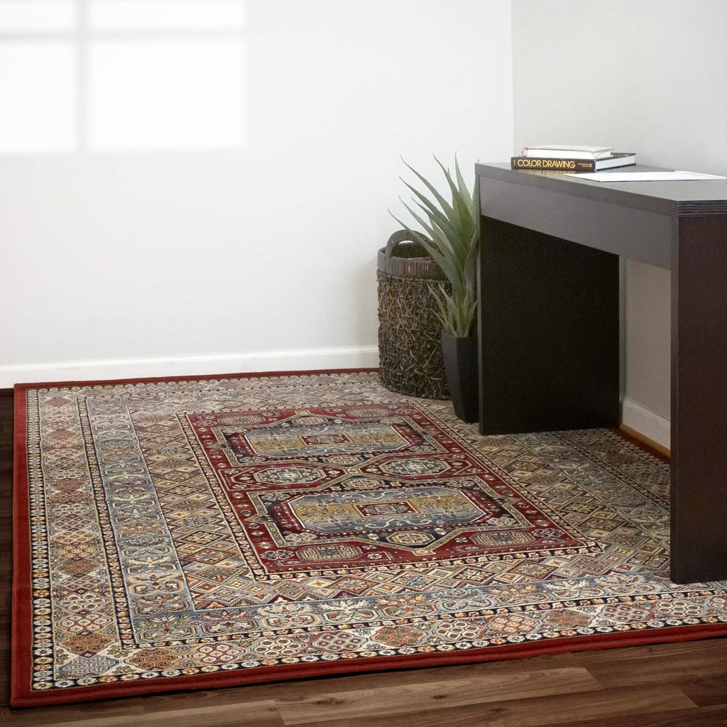 dynamic ancient garden 57147 1454 red rug