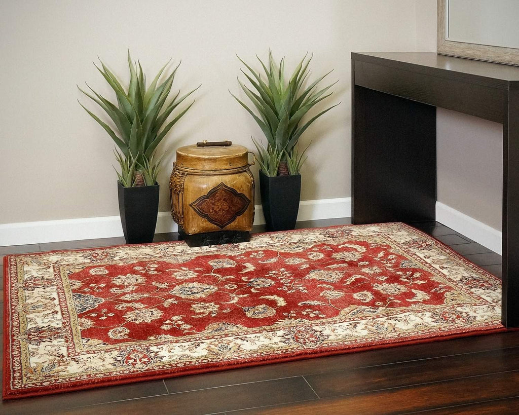 dynamic ancient garden 57158 1464 red rug