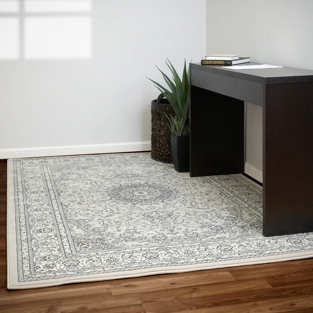 dynamic rugs ancient garden 57119 9666 soft gray rug