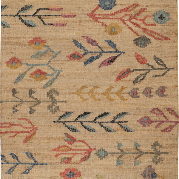 dash albert folk floral kilim da2293 natural woven flatwoven jute sisal rug