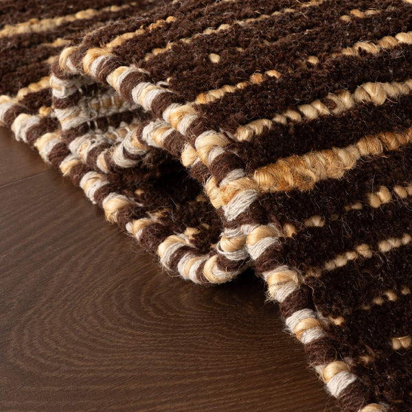 dash albert vicart da2559 brown woven flatwoven wool rug