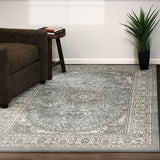 dynamic rugs ancient garden 57119 4646 steel blue rug