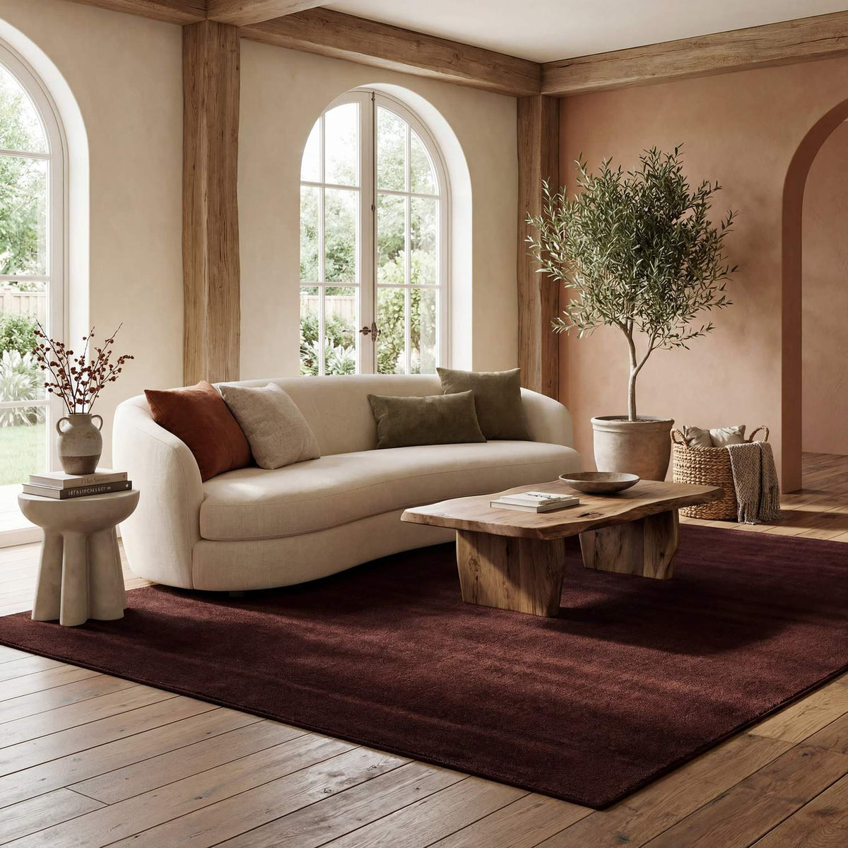 dash albert gania da2537 wine loom knotted wool rug