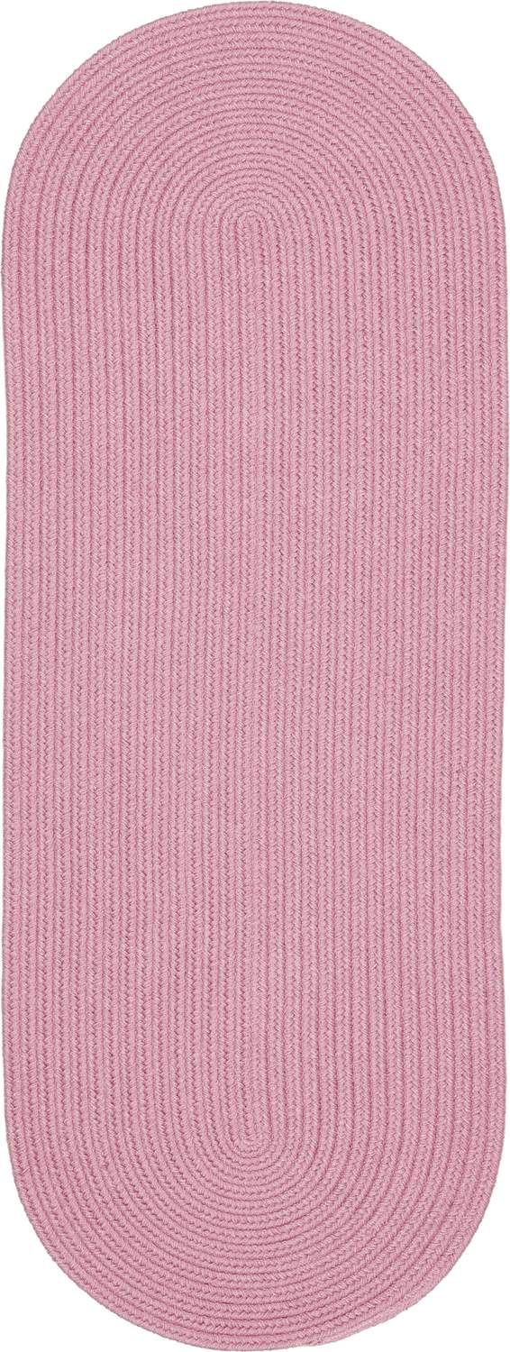 rhody happy braids hb08 solid pink rug