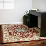 dynamic ancient garden 57559 1464 red rug