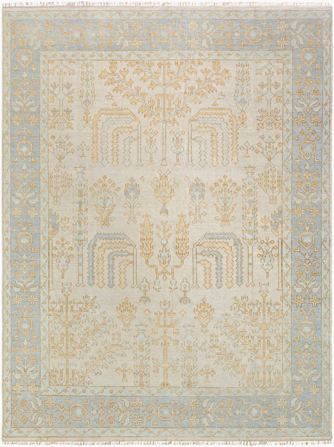 surya ushak usk 2305 sky blue rug