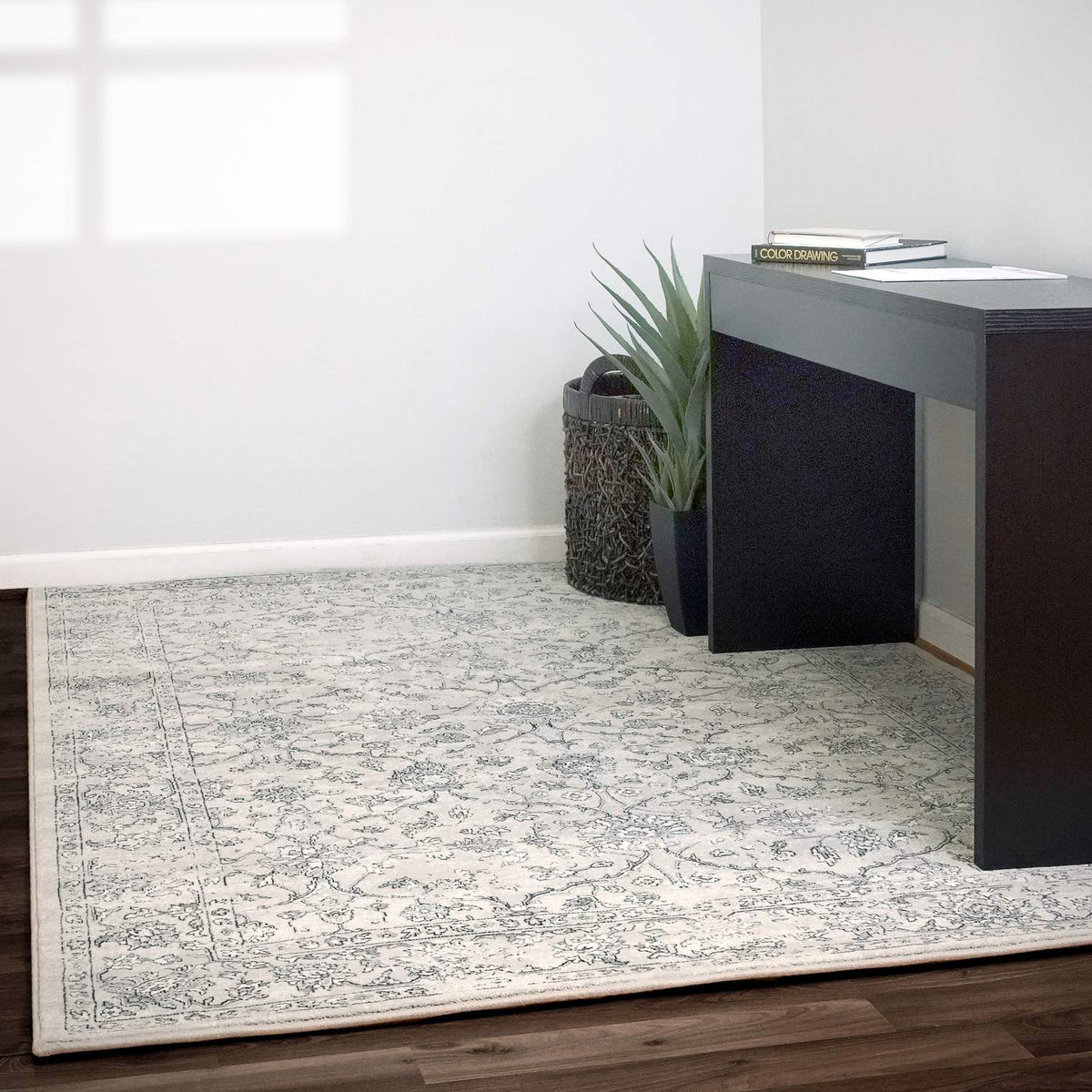 dynamic rugs ancient garden 57136 9696 silver rug
