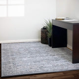 dynamic rugs ancient garden 57136 4646 steel blue rug