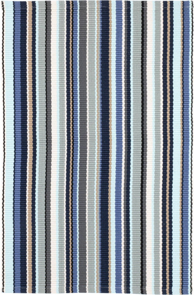 dash albert westbrook stripe da2268 blue woven flatwoven polypropylene rug