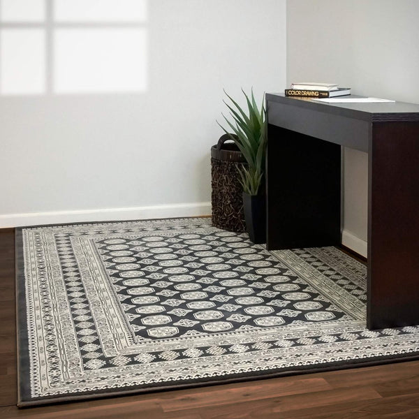 dynamic rugs ancient garden 57102 3636 charcoal rug