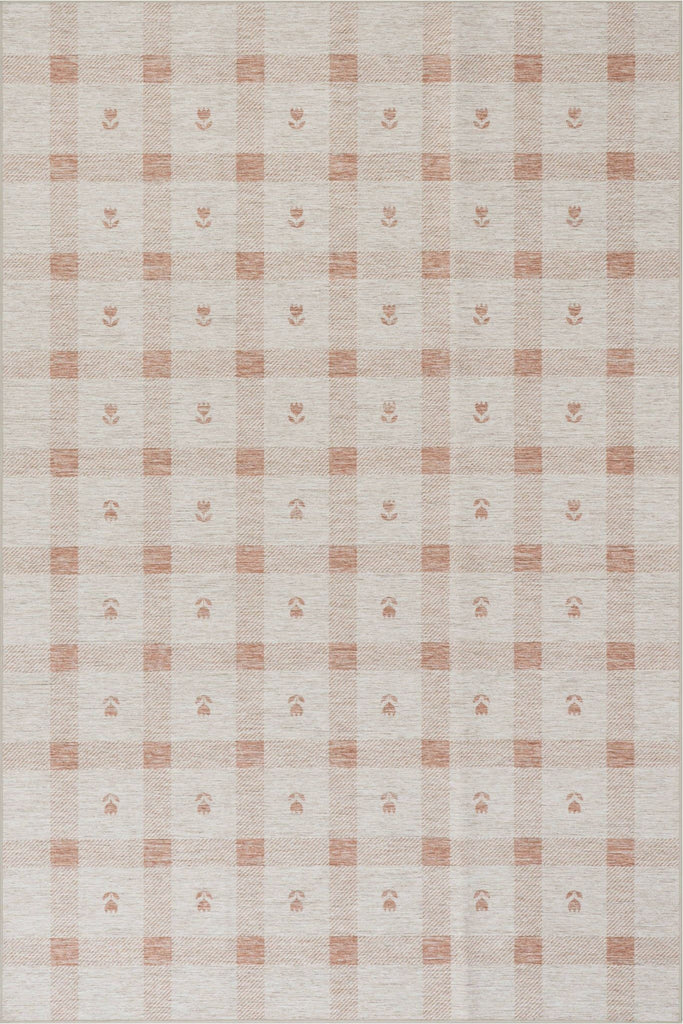 dash albert teahouse da2412 peach machine washable polyester rug