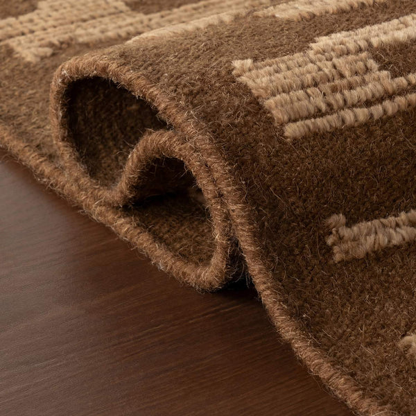 dash albert jex da2553 brown hand knotted wool rug