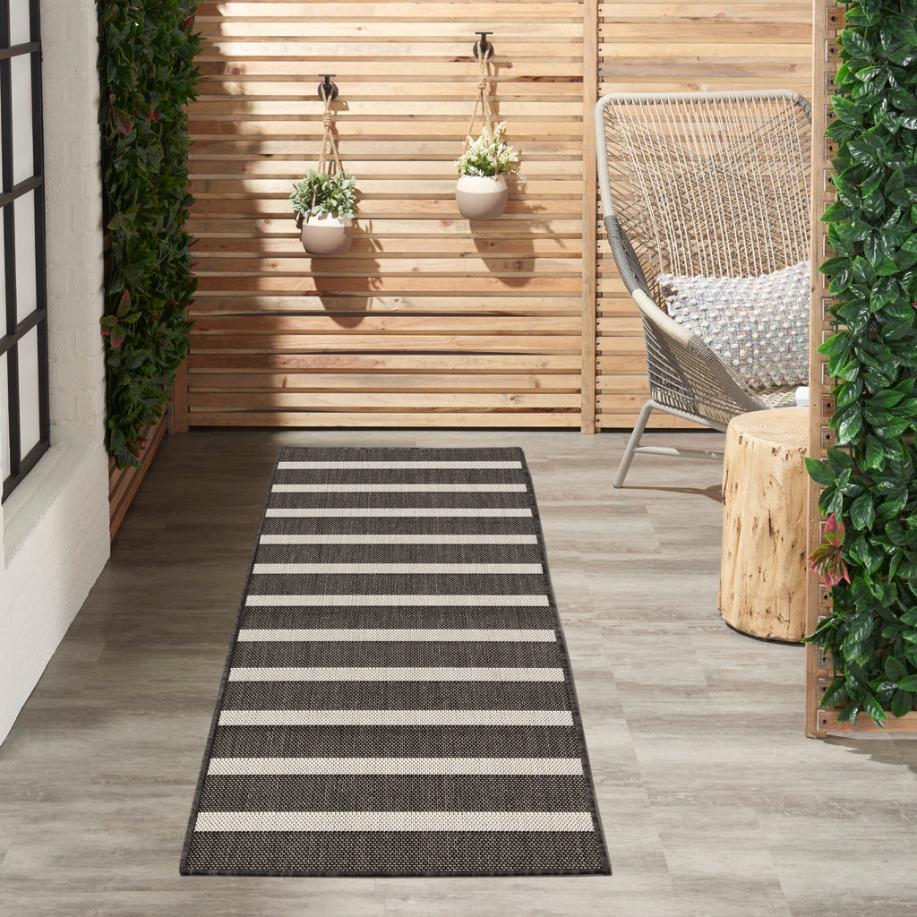 nourison positano pos03 black ivory rug