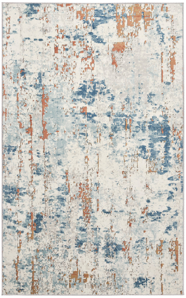 nourison quarry qua01 beige blue rust rug
