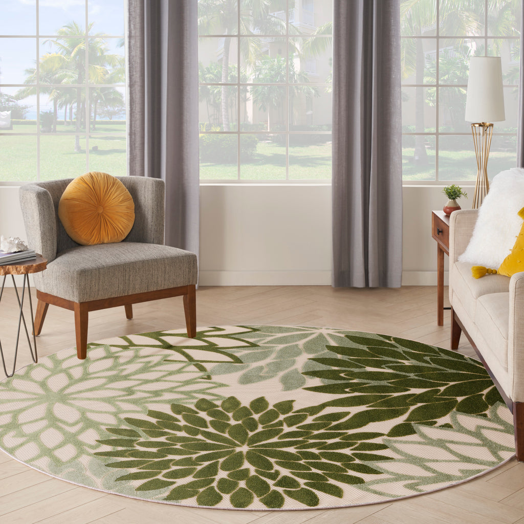 nourison aloha alh05 ivory green rug