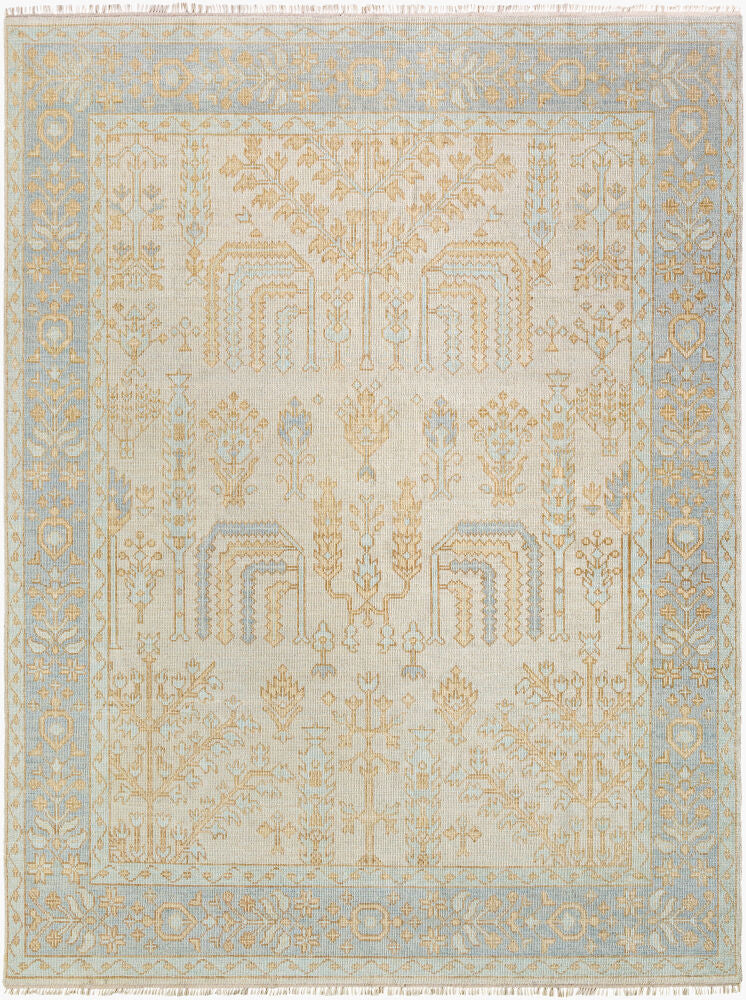 surya ushak usk 2305 sky blue rug