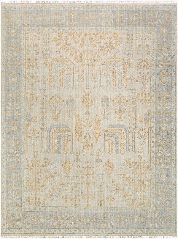 surya ushak usk 2305 sky blue rug