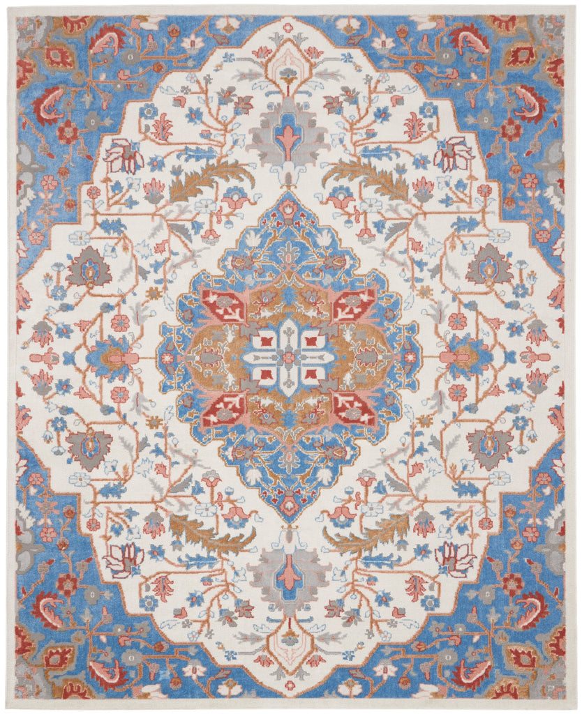 nourison elation etn09 ivory blue rug