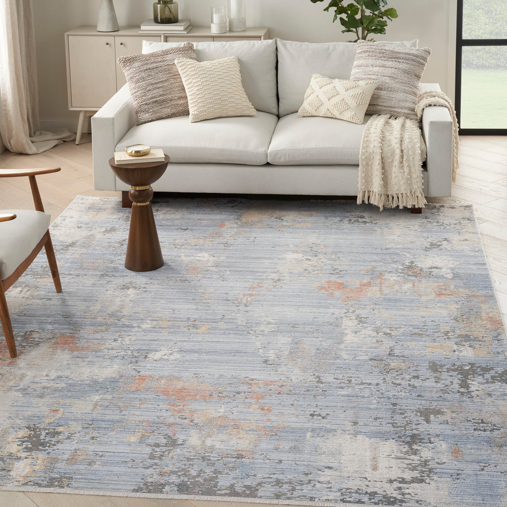 nourison abstract hues abh01 grey blue rug