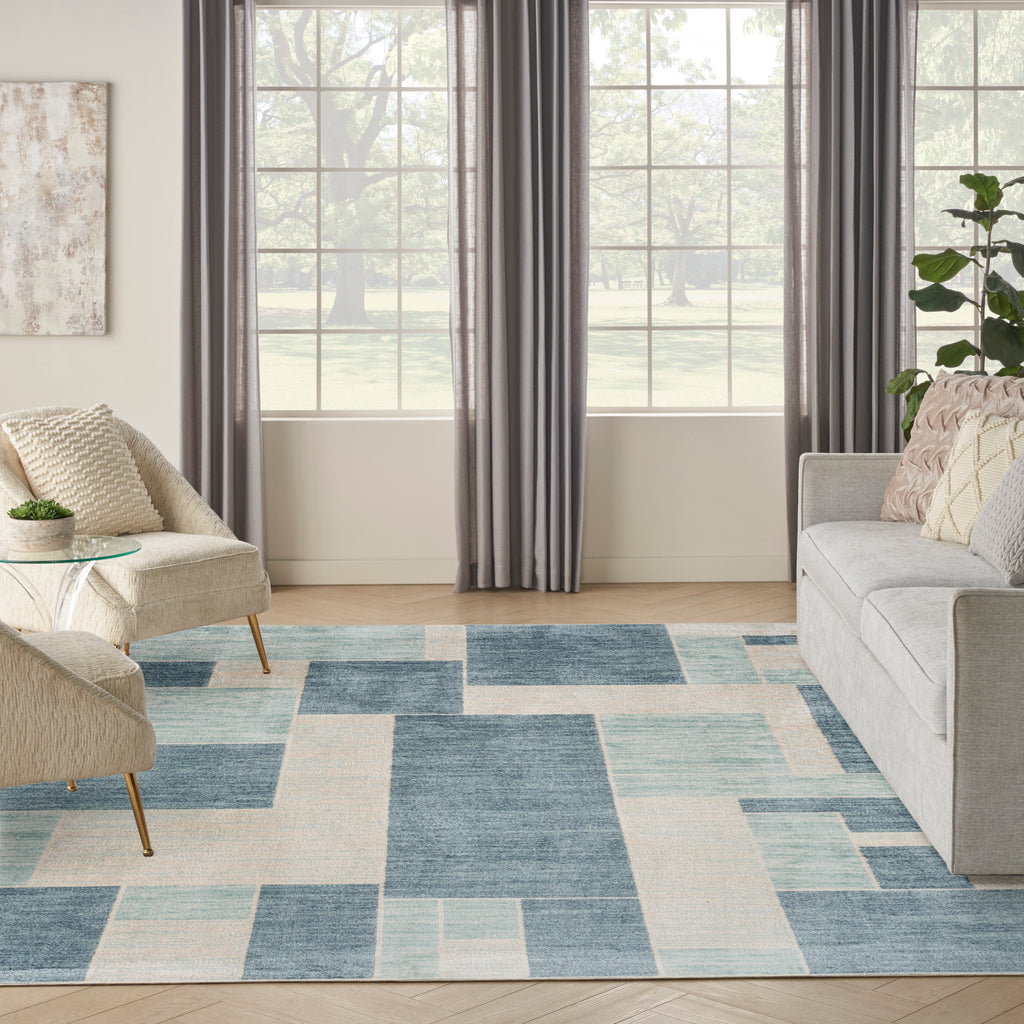 nourison astra machine washable asw09 blue ivory rug
