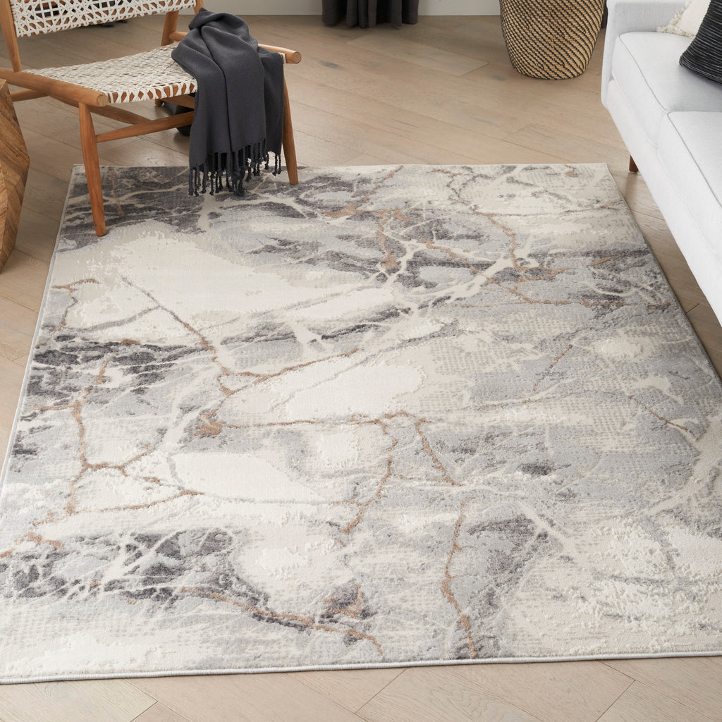 nourison elation etn13 ivory grey rug